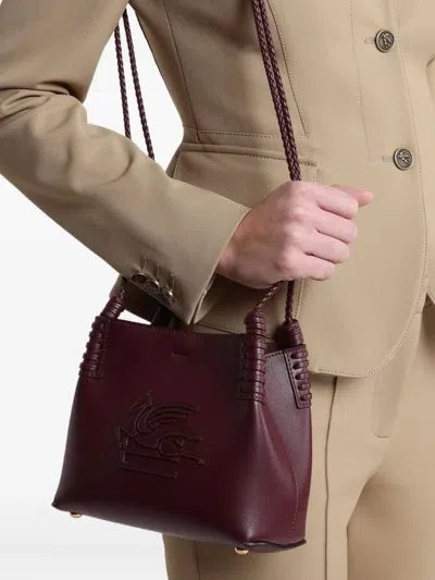 Etro Arnica Xs Shoulder Bag In Signature Brown Canvas