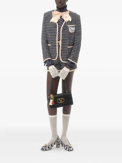 Valentino Boucle Wool Blend Jacket With Contrast Trim