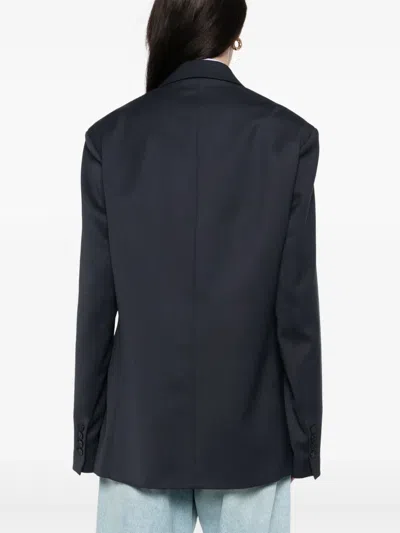 The Frankie Shop Peak Lapels Tailored Blazer In Blue