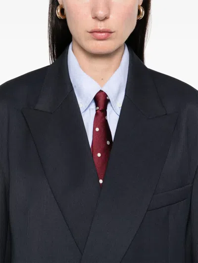 The Frankie Shop Peak Lapels Tailored Blazer In Blue