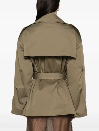 The Frankie Shop Zurich Oversized Cotton Cropped Trench Coat