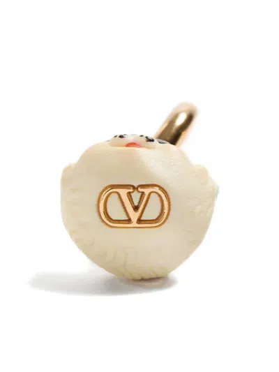 Valentino Garavani Multicolor Metal And Nylon Le Chat De La Maison Earring In Metallic