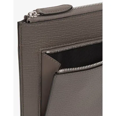Smythson Dark Taupe Ludlow Flat Leather Travel Organiser