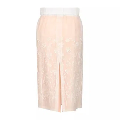 P.a.r.o.s.h Embroidered Longuette Skirt Skirts White