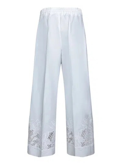 P.a.r.o.s.h Wide-leg Pants. Adjustable Drawstring Waist In White