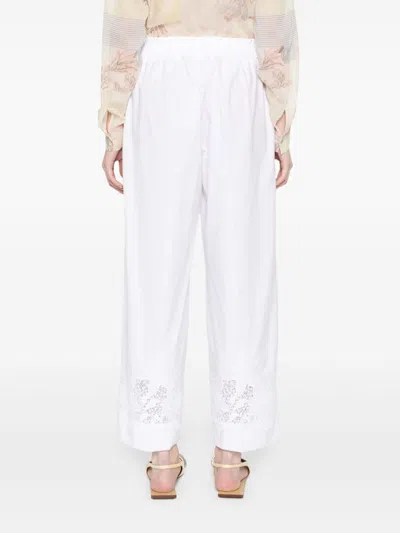 P.a.r.o.s.h Wide-leg Pants. Adjustable Drawstring Waist In White