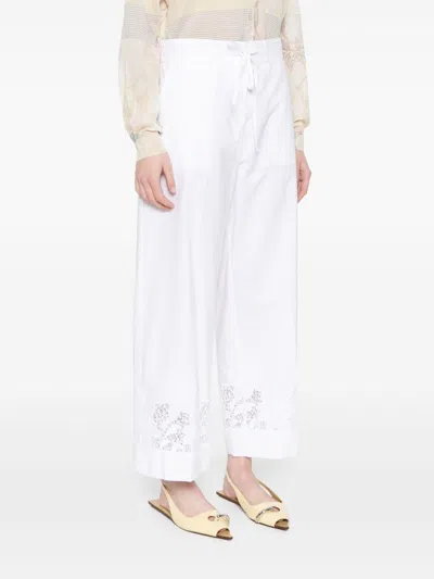 P.a.r.o.s.h Wide-leg Pants. Adjustable Drawstring Waist In White