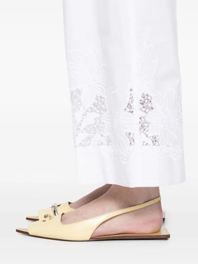 P.a.r.o.s.h Wide-leg Pants. Adjustable Drawstring Waist In White