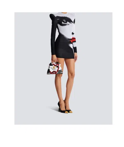 Balmain B-buzz Dynasty Make Up Bag In Embroidered Satin