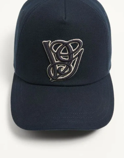 Valentino Garavani Cotton Baseball Cap With Embroidery In Blue