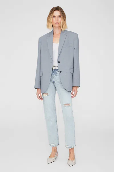 Anine Bing Quinn Blazer In Steel Blue