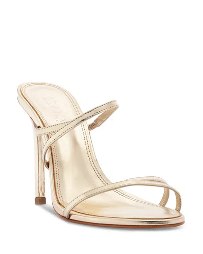 Schutz Diana Metallic Stiletto Slide Sandals