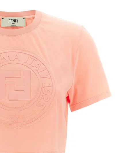 Fendi Women Pink Cotton T-shirt