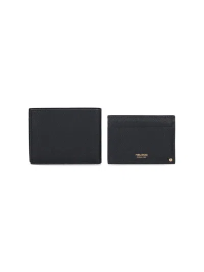 Ferragamo Gancio Wallets, Card Holders Black
