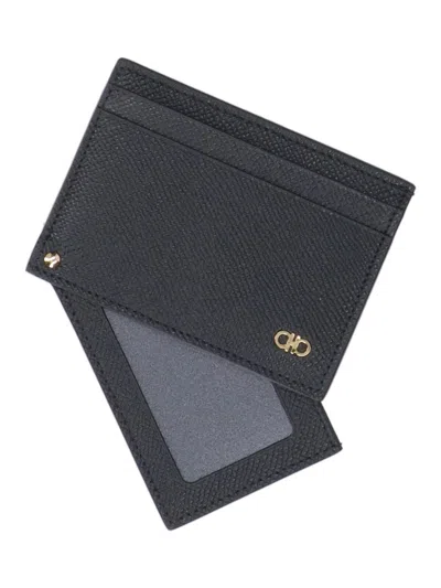 Ferragamo Gancio Wallets, Card Holders Black