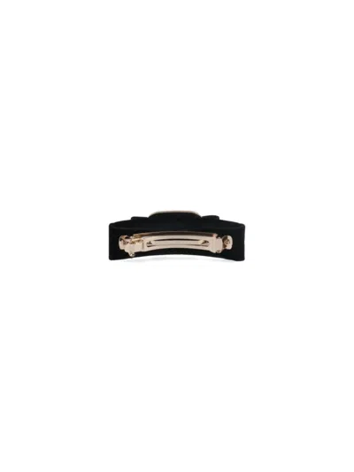 Ferragamo Bow Design Gros Grain Hair Clip With Strass
