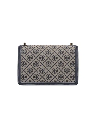 Tory Burch T Monogram' Shoulder Bag – Beige/blue