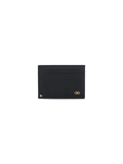 Ferragamo Gancini Bi-fold Wallet In Grained Leather
