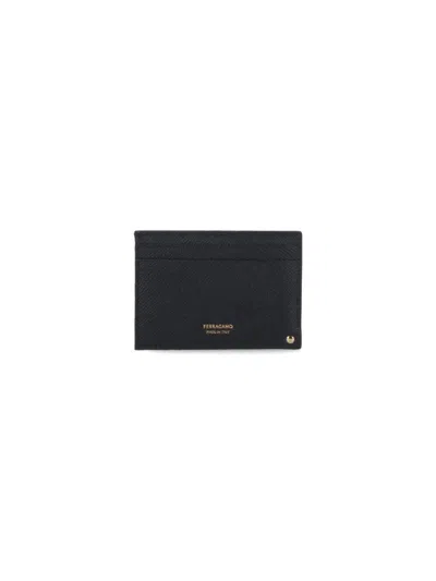 Ferragamo Gancini Bi-fold Wallet In Grained Leather