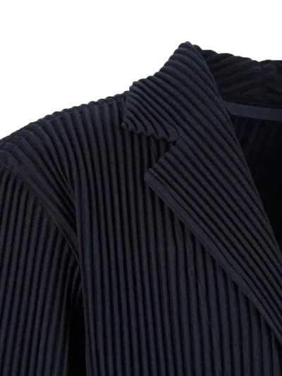 Issey Miyake Textured Pleated Lapel Jacket
