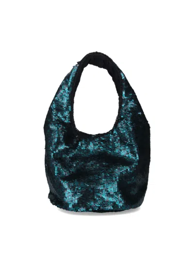 Jw Anderson Sequin Shoulder Bag In Green Polyester