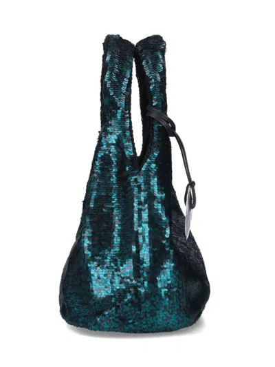 Jw Anderson Sequin Shoulder Bag In Green Polyester