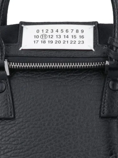 Maison Margiela '5ac Micro' Black Shoulder Bag With Logo Label