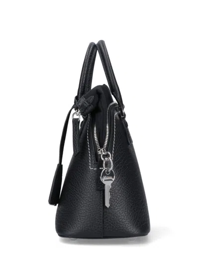 Maison Margiela '5ac Micro' Black Shoulder Bag With Logo Label