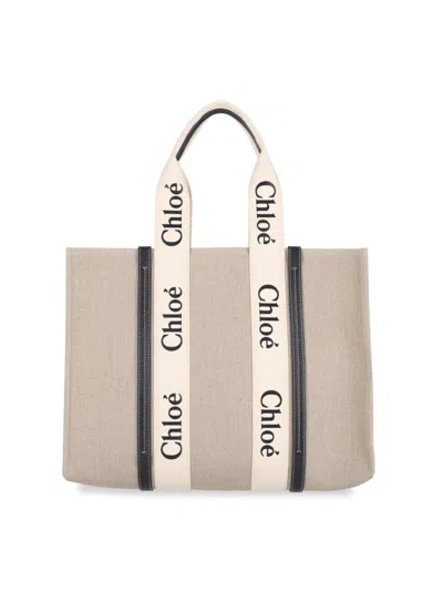 Chloé Woody Medium Canvas Tote