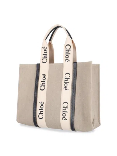 Chloé Woody Medium Canvas Tote