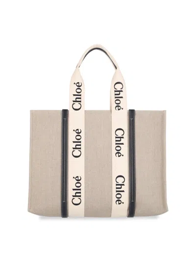 Chloé Woody Medium Canvas Tote