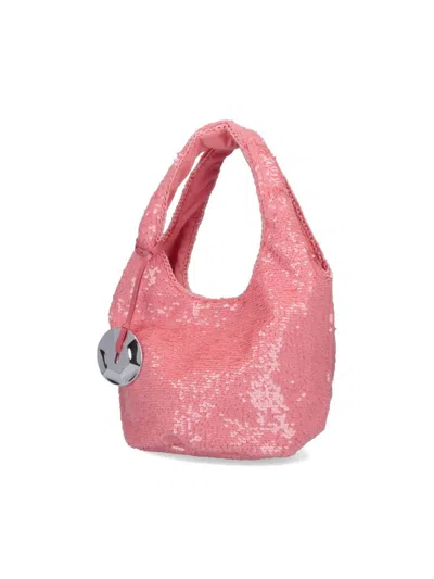 Jw Anderson Pink Sequin Shopper Mini Top Handle Bag