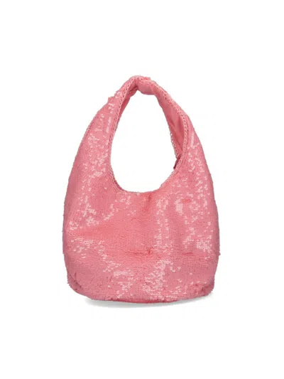 Jw Anderson Pink Sequin Shopper Mini Top Handle Bag