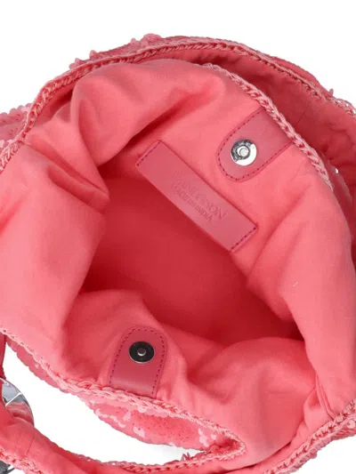 Jw Anderson Pink Sequin Shopper Mini Top Handle Bag