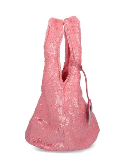 Jw Anderson Pink Sequin Shopper Mini Top Handle Bag