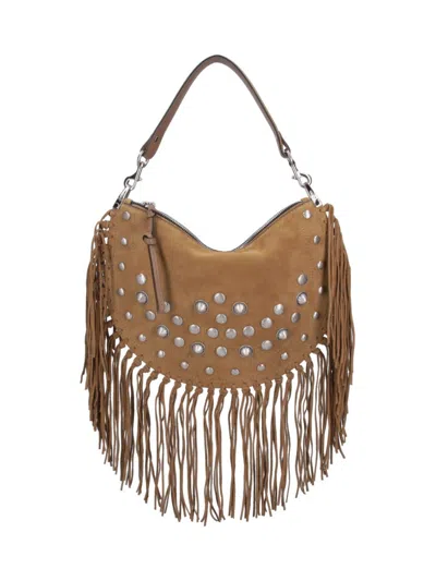 Isabel Marant Fringed Taupe Suede Leather Kanao Bag
