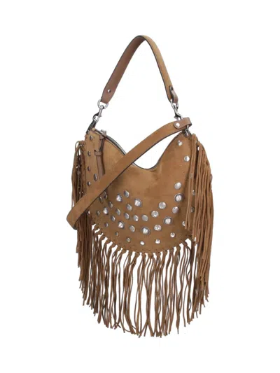 Isabel Marant Fringed Taupe Suede Leather Kanao Bag