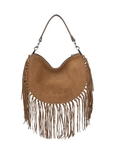 Isabel Marant Fringed Taupe Suede Leather Kanao Bag