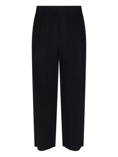 Issey Miyake High-waisted Pleated Trousers With Straight Leg Silhouette