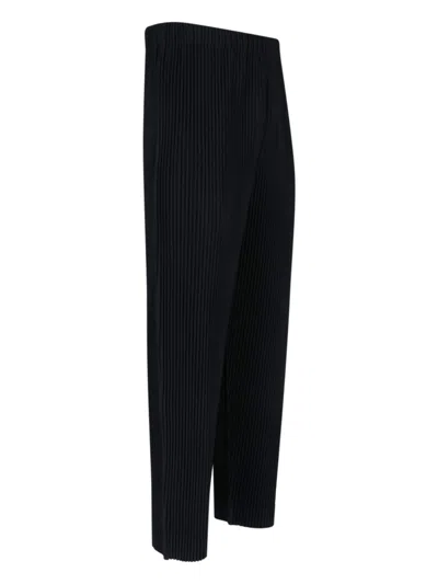 Shop Issey Miyake Homme Plissé  High-waisted Pleated Trousers With Elastic Waistband