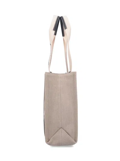 Chloé Linen Shoulder Bag With Logo Print. This Bag Is Made With Lower Environmental Impact Material