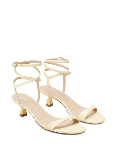 Stuart Weitzman Nudist Metallic Leather Stiletto Wrap Sandals