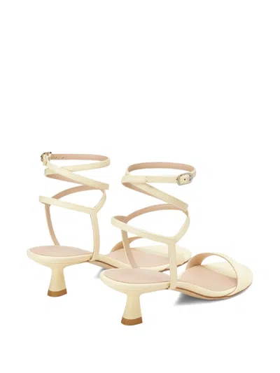 Stuart Weitzman Nudist Metallic Leather Stiletto Wrap Sandals