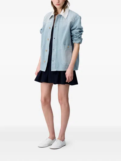 Claudie Pierlot Striped Denim Jacket