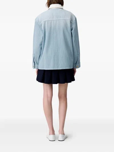 Claudie Pierlot Striped Denim Jacket