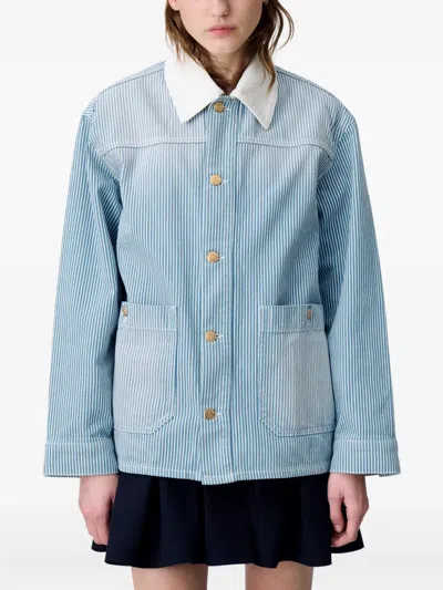 Claudie Pierlot Striped Denim Jacket
