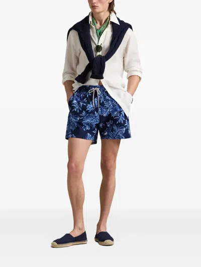 Polo Ralph Lauren Traveler Straight-leg Mid-length Floral-print Seersucker Swim Shorts