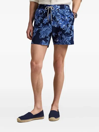 Polo Ralph Lauren Traveler Straight-leg Mid-length Floral-print Seersucker Swim Shorts