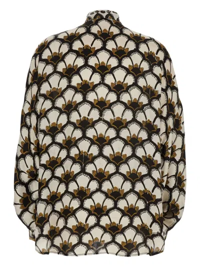 Obidi 'marion' Multicolor Shirt With Front Knot Closure And All-over Printed Motif
