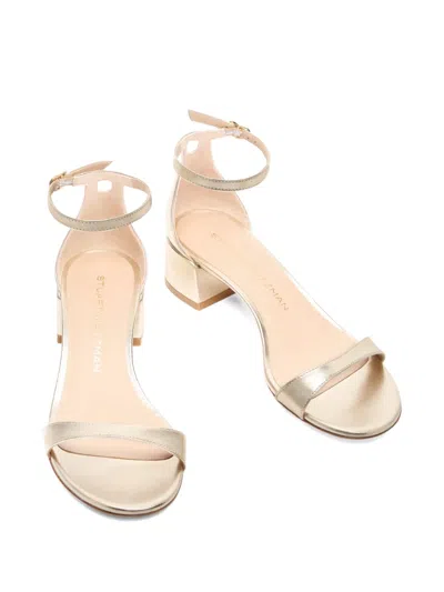 Stuart Weitzman Nudistcurve 35 Block Sandals Beige